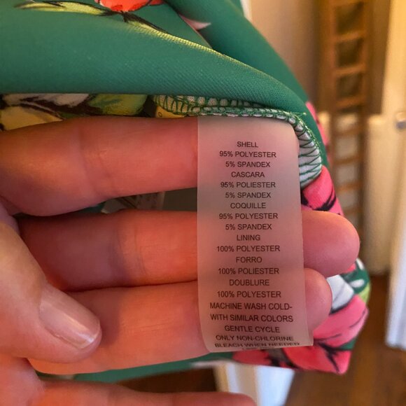 NWT Vince Camuto Green Floral Scuba Knit Fit & Flare Dress. Size 6 - Picture 13 of 15